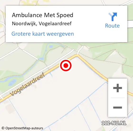 Locatie op kaart van de 112 melding: Ambulance Met Spoed Naar Noordwijk, Vogelaardreef op 25 mei 2024 09:50