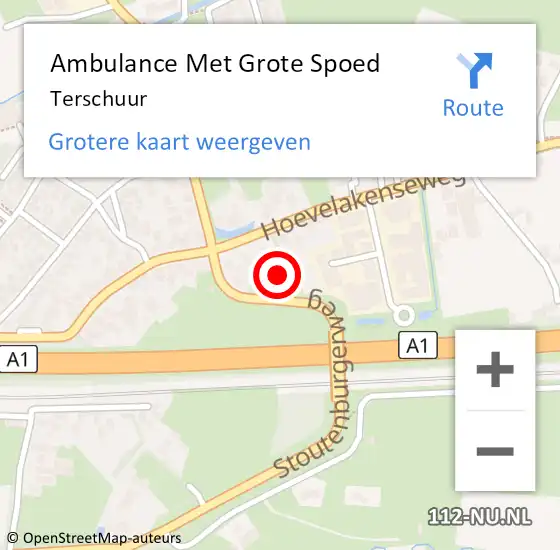 Locatie op kaart van de 112 melding: Ambulance Met Grote Spoed Naar Terschuur op 25 mei 2024 10:00