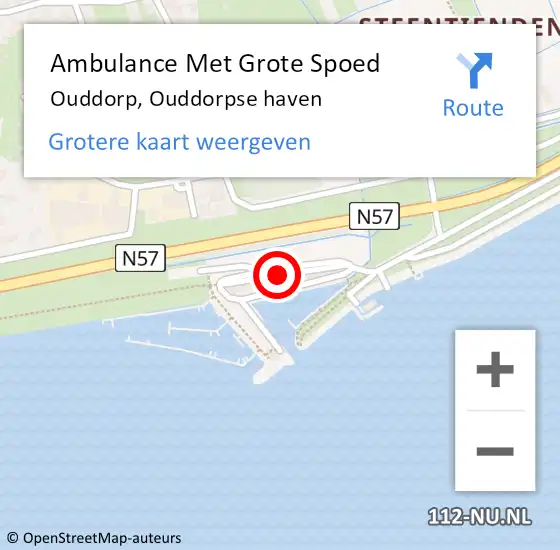 Locatie op kaart van de 112 melding: Ambulance Met Grote Spoed Naar Ouddorp, Ouddorpse haven op 25 mei 2024 10:18