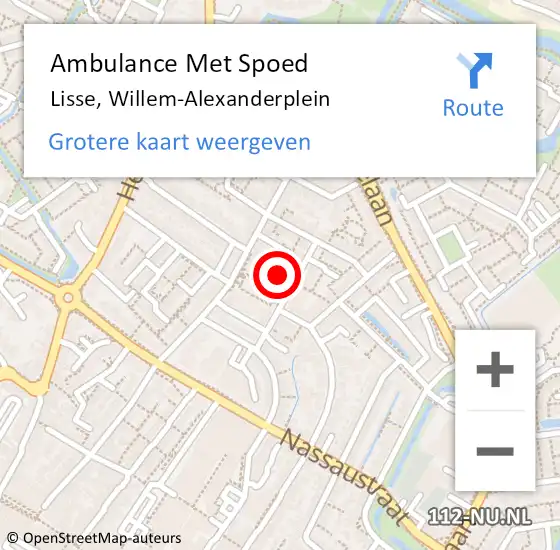 Locatie op kaart van de 112 melding: Ambulance Met Spoed Naar Lisse, Willem-Alexanderplein op 25 mei 2024 11:13