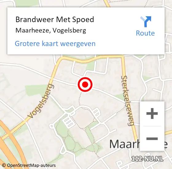 Locatie op kaart van de 112 melding: Brandweer Met Spoed Naar Maarheeze, Vogelsberg op 25 mei 2024 11:39