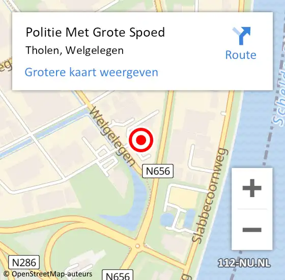 Locatie op kaart van de 112 melding: Politie Met Grote Spoed Naar Tholen, Welgelegen op 25 mei 2024 12:13