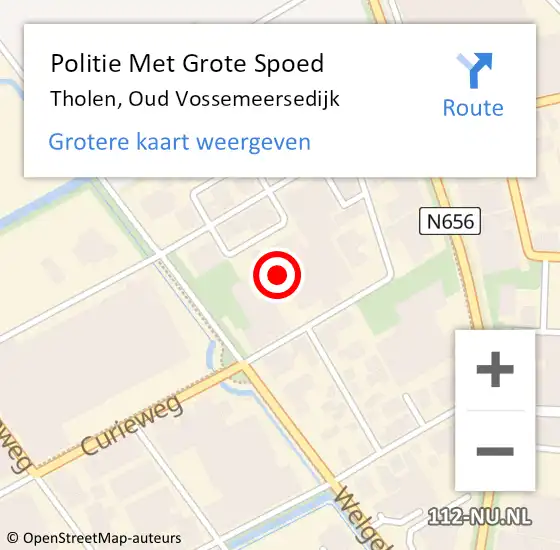 Locatie op kaart van de 112 melding: Politie Met Grote Spoed Naar Tholen, Oud Vossemeersedijk op 25 mei 2024 12:14