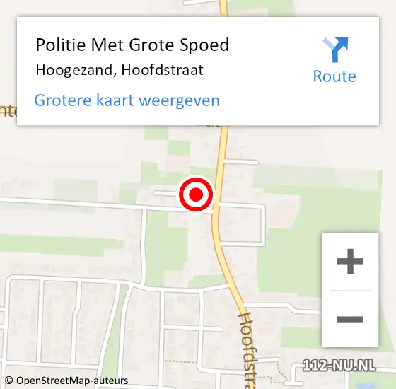 Locatie op kaart van de 112 melding: Politie Met Grote Spoed Naar Hoogezand, Hoofdstraat op 25 mei 2024 12:16