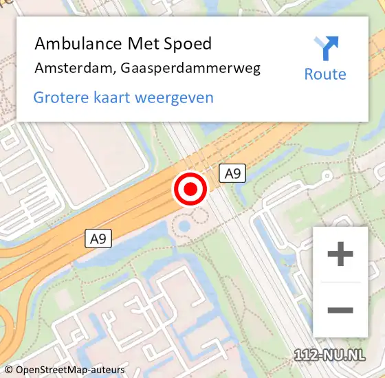Locatie op kaart van de 112 melding: Ambulance Met Spoed Naar Amsterdam, Gaasperdammerweg op 25 mei 2024 12:43