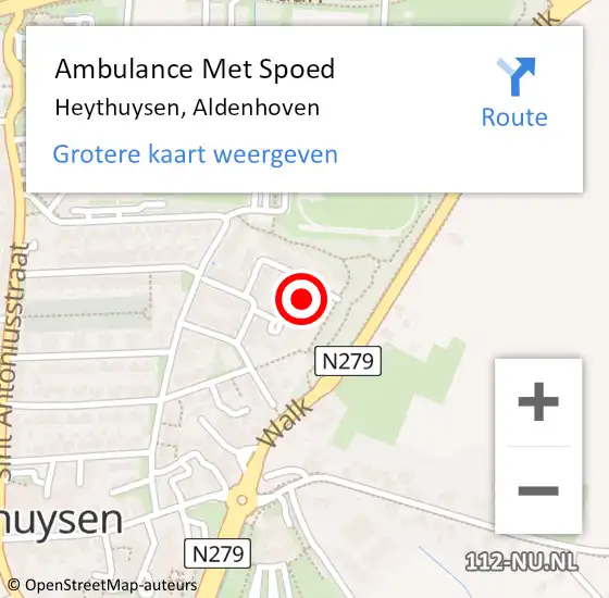 Locatie op kaart van de 112 melding: Ambulance Met Spoed Naar Heythuysen, Aldenhoven op 25 mei 2024 13:32