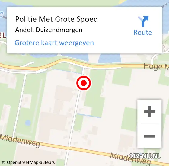 Locatie op kaart van de 112 melding: Politie Met Grote Spoed Naar Andel, Duizendmorgen op 25 mei 2024 13:43