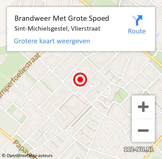 Locatie op kaart van de 112 melding: Brandweer Met Grote Spoed Naar Sint-Michielsgestel, Vlierstraat op 25 mei 2024 13:48