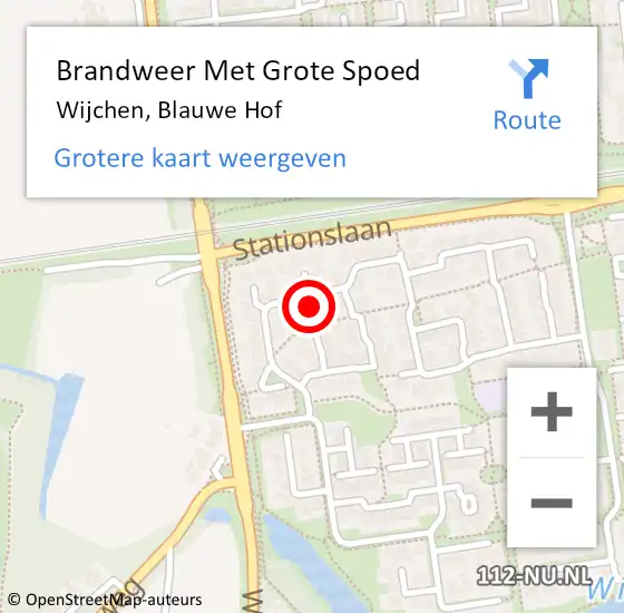 Locatie op kaart van de 112 melding: Brandweer Met Grote Spoed Naar Wijchen, Blauwe Hof op 25 mei 2024 14:03