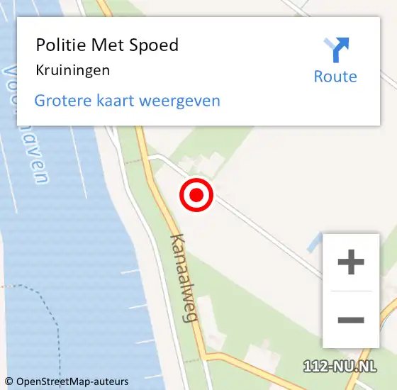 Locatie op kaart van de 112 melding: Politie Met Spoed Naar Kruiningen op 25 mei 2024 14:10