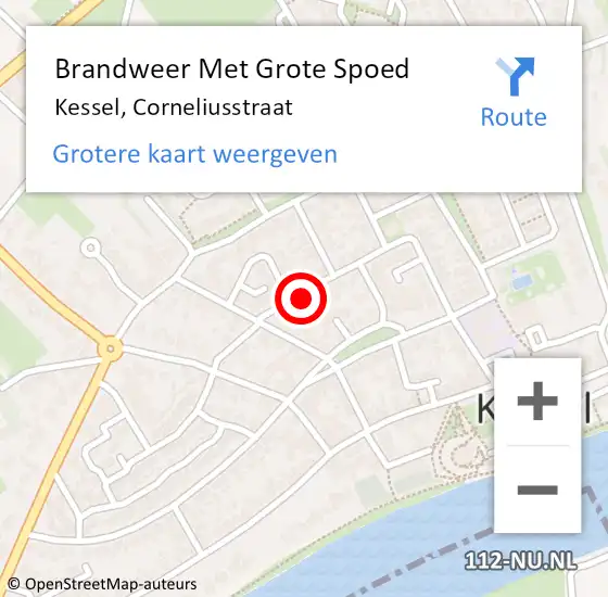 Locatie op kaart van de 112 melding: Brandweer Met Grote Spoed Naar Kessel, Sint Corneliusstraat op 25 mei 2024 14:48