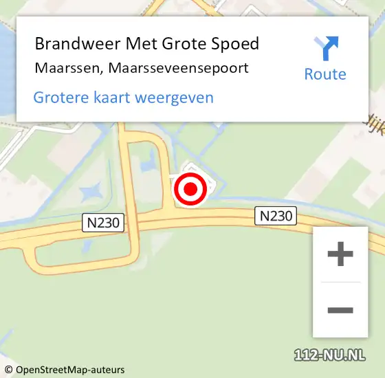 Locatie op kaart van de 112 melding: Brandweer Met Grote Spoed Naar Maarssen, Maarsseveensepoort op 25 mei 2024 15:02