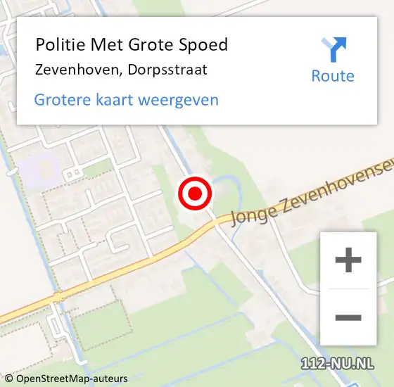Locatie op kaart van de 112 melding: Politie Met Grote Spoed Naar Zevenhoven, Dorpsstraat op 25 mei 2024 15:08