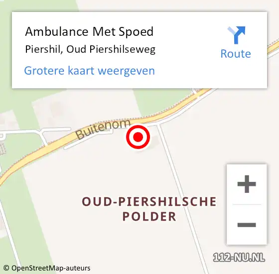 Locatie op kaart van de 112 melding: Ambulance Met Spoed Naar Piershil, Oud Piershilseweg op 25 mei 2024 15:13