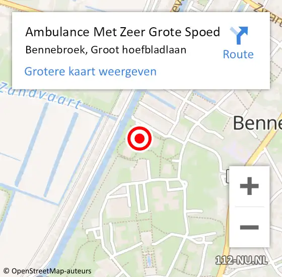 Locatie op kaart van de 112 melding: Ambulance Met Zeer Grote Spoed Naar Bennebroek, Groot hoefbladlaan op 25 mei 2024 15:22