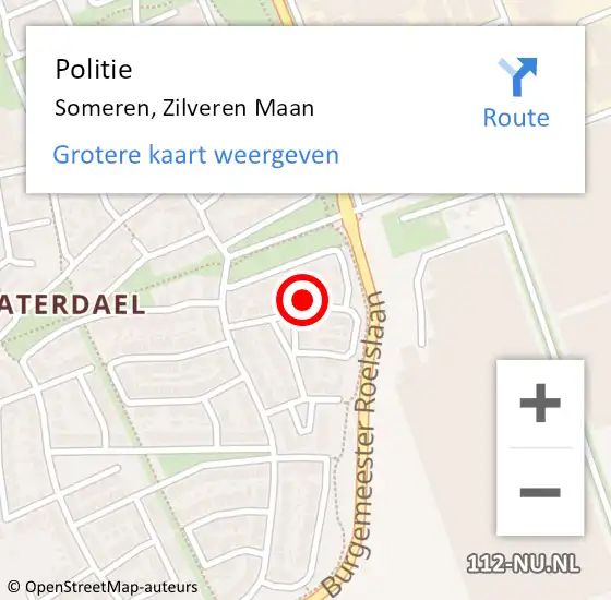 Locatie op kaart van de 112 melding: Politie Someren, Zilveren Maan op 25 mei 2024 15:33