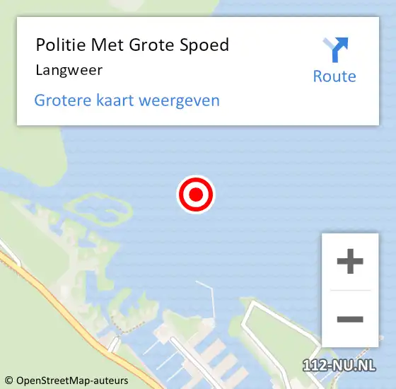 Locatie op kaart van de 112 melding: Politie Met Grote Spoed Naar Langweer op 25 mei 2024 15:44