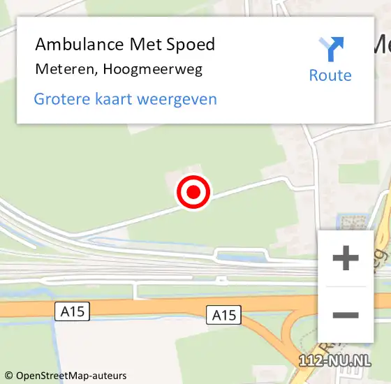 Locatie op kaart van de 112 melding: Ambulance Met Spoed Naar Meteren, Hoogmeerweg op 7 oktober 2014 08:51