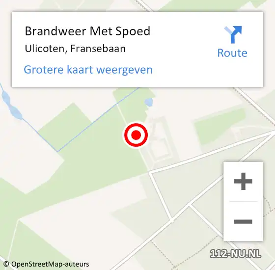 Locatie op kaart van de 112 melding: Brandweer Met Spoed Naar Ulicoten, Fransebaan op 25 mei 2024 16:14