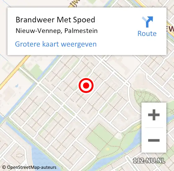 Locatie op kaart van de 112 melding: Brandweer Met Spoed Naar Nieuw-Vennep, Palmestein op 25 mei 2024 16:18