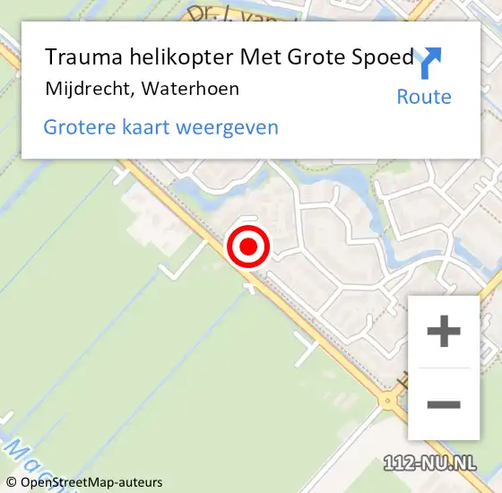 Locatie op kaart van de 112 melding: Trauma helikopter Met Grote Spoed Naar Mijdrecht, Waterhoen op 25 mei 2024 17:45
