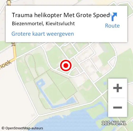 Locatie op kaart van de 112 melding: Trauma helikopter Met Grote Spoed Naar Biezenmortel, Kievitsvlucht op 25 mei 2024 18:22