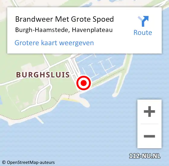 Locatie op kaart van de 112 melding: Brandweer Met Grote Spoed Naar Burgh-Haamstede, Havenplateau op 25 mei 2024 18:49