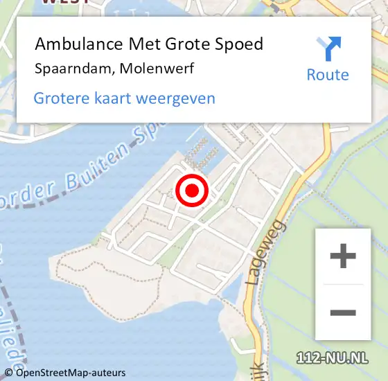 Locatie op kaart van de 112 melding: Ambulance Met Grote Spoed Naar Spaarndam, Molenwerf op 25 mei 2024 19:28