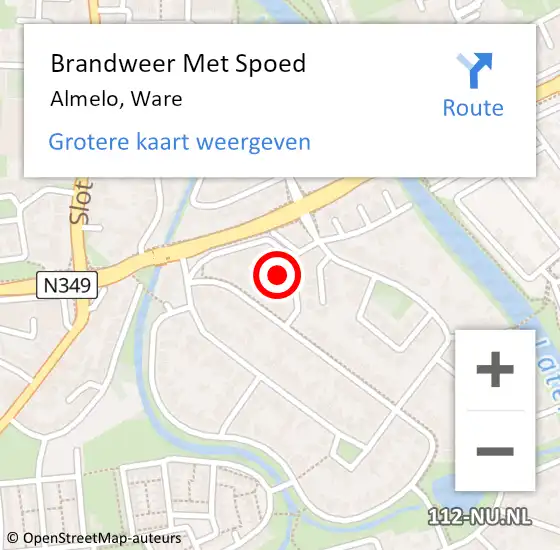 Locatie op kaart van de 112 melding: Brandweer Met Spoed Naar Almelo, Ware op 25 mei 2024 19:38