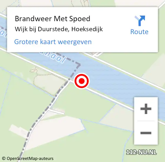 Locatie op kaart van de 112 melding: Brandweer Met Spoed Naar Wijk bij Duurstede, Hoeksedijk op 25 mei 2024 19:41