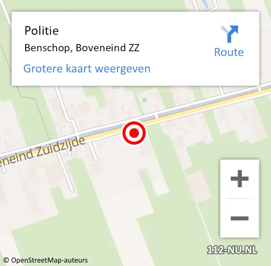 Locatie op kaart van de 112 melding: Politie Benschop, Boveneind ZZ op 25 mei 2024 20:25