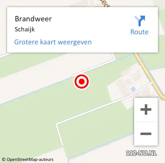 Locatie op kaart van de 112 melding: Brandweer Schaijk op 25 mei 2024 21:13