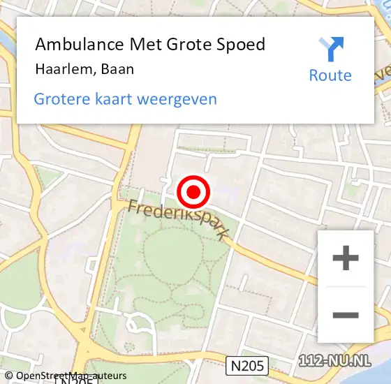 Locatie op kaart van de 112 melding: Ambulance Met Grote Spoed Naar Haarlem, Baan op 25 mei 2024 21:59