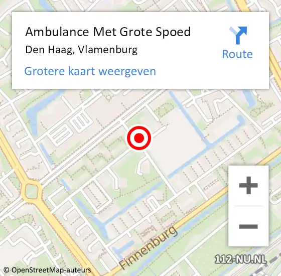 Locatie op kaart van de 112 melding: Ambulance Met Grote Spoed Naar Den Haag, Vlamenburg op 25 mei 2024 22:23