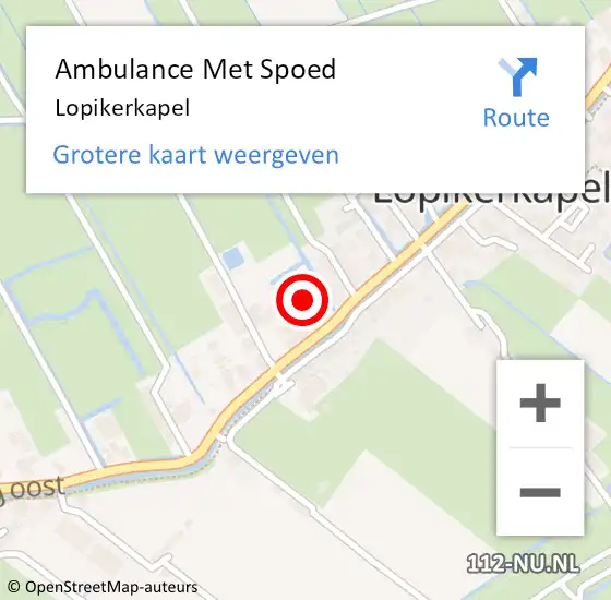 Locatie op kaart van de 112 melding: Ambulance Met Spoed Naar Lopikerkapel op 25 mei 2024 22:30