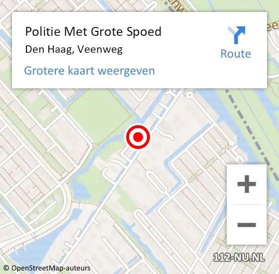 Locatie op kaart van de 112 melding: Politie Met Grote Spoed Naar Den Haag, Veenweg op 25 mei 2024 23:02