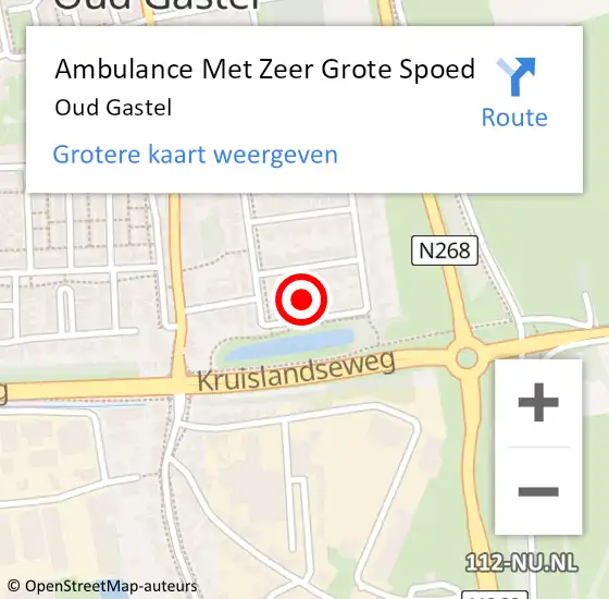 Locatie op kaart van de 112 melding: Ambulance Met Zeer Grote Spoed Naar Oud Gastel op 25 mei 2024 23:05