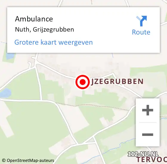 Locatie op kaart van de 112 melding: Ambulance Nuth, Grijzegrubben op 7 oktober 2014 09:32