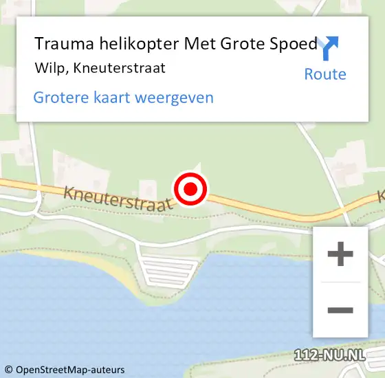 Locatie op kaart van de 112 melding: Trauma helikopter Met Grote Spoed Naar Wilp, Kneuterstraat op 25 mei 2024 23:37