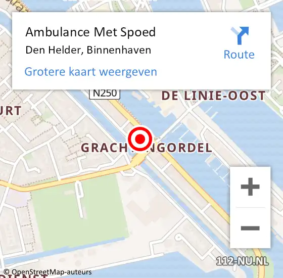 Locatie op kaart van de 112 melding: Ambulance Met Spoed Naar Den Helder, Binnenhaven op 25 mei 2024 23:46