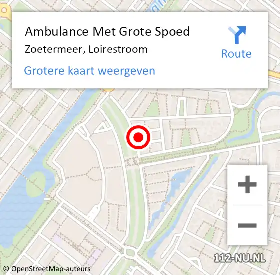 Locatie op kaart van de 112 melding: Ambulance Met Grote Spoed Naar Zoetermeer, Loirestroom op 25 mei 2024 23:57