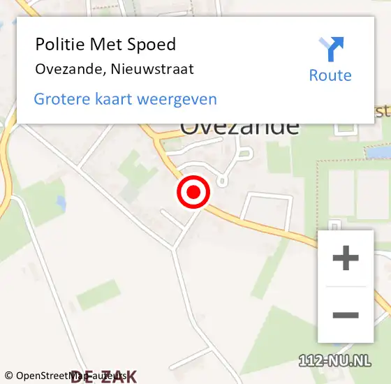 Locatie op kaart van de 112 melding: Politie Met Spoed Naar Ovezande, Nieuwstraat op 26 mei 2024 00:03