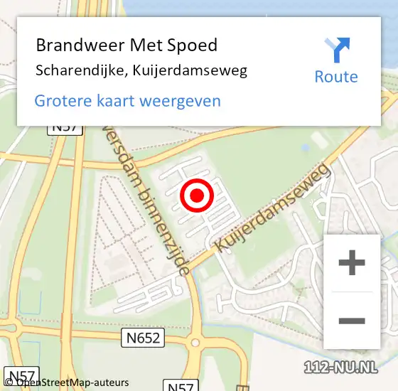 Locatie op kaart van de 112 melding: Brandweer Met Spoed Naar Scharendijke, Kuijerdamseweg op 26 mei 2024 00:42