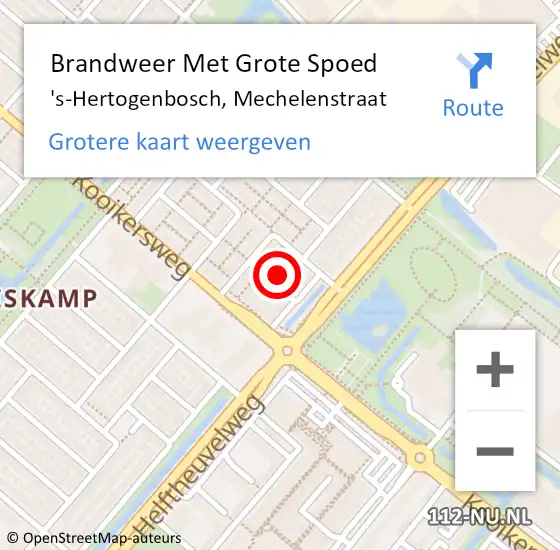 Locatie op kaart van de 112 melding: Brandweer Met Grote Spoed Naar 's-Hertogenbosch, Mechelenstraat op 26 mei 2024 02:18