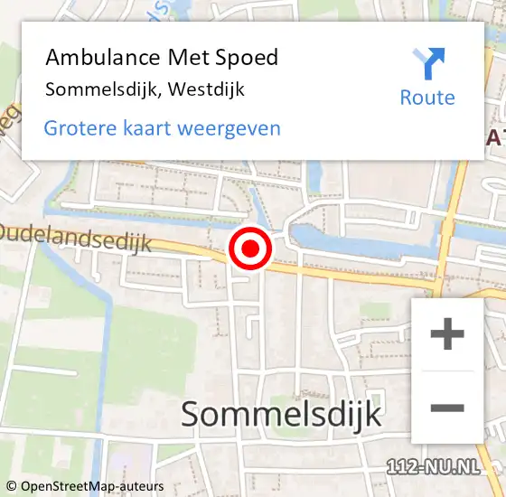 Locatie op kaart van de 112 melding: Ambulance Met Spoed Naar Sommelsdijk, Westdijk op 26 mei 2024 02:57