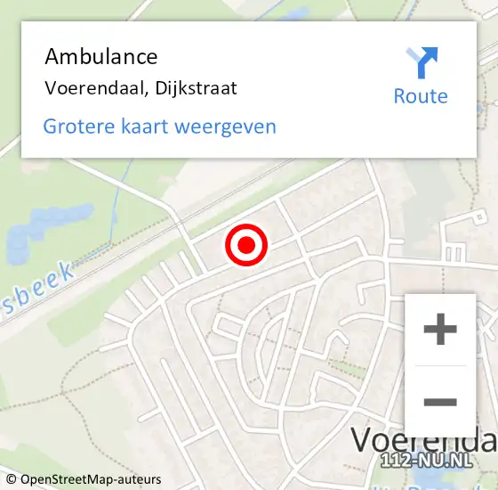 Locatie op kaart van de 112 melding: Ambulance Voerendaal, Dijkstraat op 7 oktober 2014 09:43