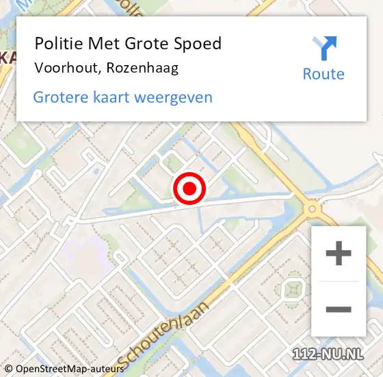 Locatie op kaart van de 112 melding: Politie Met Grote Spoed Naar Voorhout, Rozenhaag op 26 mei 2024 03:20