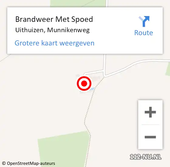 Locatie op kaart van de 112 melding: Brandweer Met Spoed Naar Uithuizen, Munnikenweg op 26 mei 2024 03:20