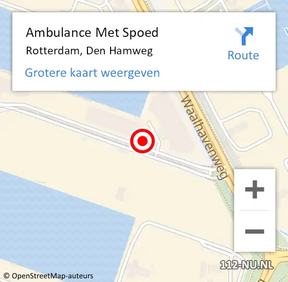 Locatie op kaart van de 112 melding: Ambulance Met Spoed Naar Rotterdam, Den Hamweg op 26 mei 2024 03:40