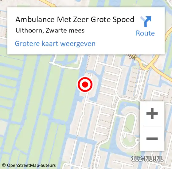 Locatie op kaart van de 112 melding: Ambulance Met Zeer Grote Spoed Naar Uithoorn, Zwarte mees op 26 mei 2024 04:32